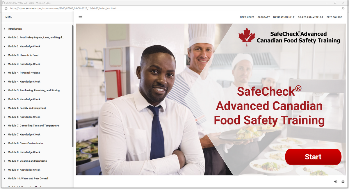 SafeCheck Advanced Food Safety - English Language Version - Online - I ...